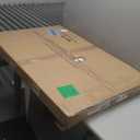 COGOOD Farmhouse Barn Door Mirror - 41" x 26" Rustic Wood Framed Wall Mirror for Bathroom, Living Room, Entryway Wall Decor (Striped Brown)