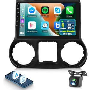 2G+64G Radio for Jeep Wrangler 2011 2012 2013 2014, 10.1 inch Android Touch Screen Wrangler Car Stereo, Carplay/Android Auto/Bluetooth/EQ Audio/SWC