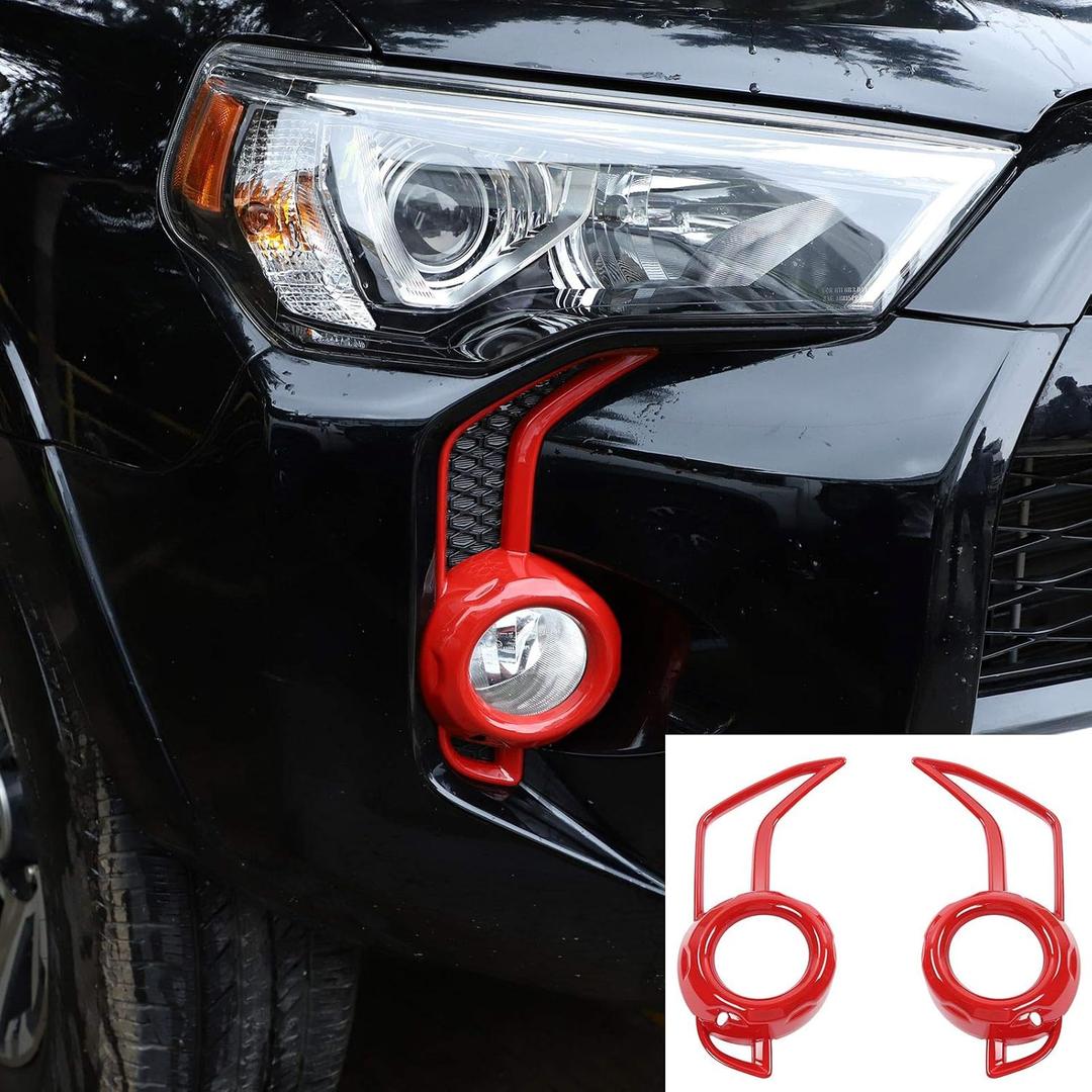 Front Fog Light Cover Trim Accessories Fit for 2014-2023 Toyota 4runner SR5/TRD Pro (Red)