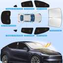 Fit for Tesla Model Y Juniper 2025 2026 Car Window Shades with Suction Cups (No Falling), 8pcs Privacy Sun Shade Set for Front Windshield Side and Rear Windows, Full Window Covers for Camping Napping