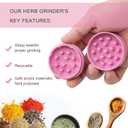 4-Pack Grinder And Tray Set, Grinder Kit and Accessories for Kitchen Seasonings Spice Tools(Pink)