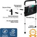 Vaunn Medical Bed Rail for Elderly Adults Safety, ASTM F3186-17 Certified, Adjustable Bed Assist Handle and Grab Bar for Seniors, 300 lb, Tool-Free Assembly, Large