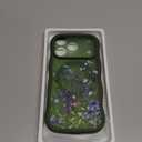 GVIEWIN for iPhone 17 Pro Case Compatible with MagSafe [Curly Wave Edge][Full Camera Protection]Floral Translucent Shockproof Magnetic Women Phone Case for iPhone 17 Pro 6.3'', Sweet Posy/Forest Green