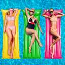 3 Pcs Summer Inflatable Pool Float Inflatable Raft Floating Mat Pool Mattress Float Air Mat for Floating Swimming, 3 Colors