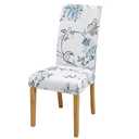 Lalluxy Stretchy Parson Chair Slipcovers for Dining Room Chair seat Covers Chair Protectors for Party Pet Protection Universal Fit Soft Polyester (Set of 6, Blue Flowers)