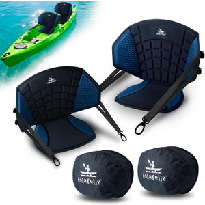 Upgraded Kayak Seat with Back Support & Enhanced Side Support, Universal Folding Paddle Board Seat for Inflatable Kayak, Canoe, SUP, Fishing Boat, 2 Pack