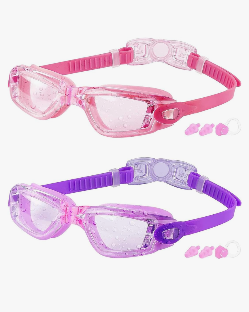 COOLOO Kids Swim Goggles, 2 Packs Swimming Goggles for Kids Girls Boys and Child Age 4-16