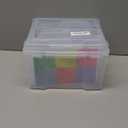 WRVCSS Greeting Card Storage & Organizer Box with 6 Removable Dividers for Holiday Birthday Get Well Cards Photos, Crafts, Scrapbooking(Clear)