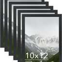 10x12 Picture Frame Black for Wall Mounting Set of 6, Horizontal and Vertical Formats for Wall Hanging, Wood 10x12 Frame, Black, 6 Pack