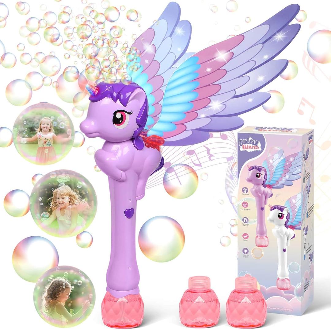 Dolanus Bubble Wands for Kids Toys Ages 3-8 Year Old: Unicorn Toys Princess Wand, Toddler Girl Toy Age 3 4-5 6 Years Old, Outdoor Party Birthday Gifts for 3 4 5 6 7 8 Year Old (Purple)