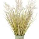 Artificial Grass Plants Onion Grass Outdoor 24.4" Tall Fake Shrubs Wheat Grass Fluffy Pampas Flowers in Pot Faux Greenery Stems Bushes for Indoor Home Decor Garden Fall Floral Arrangement