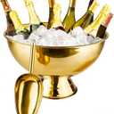 Large Champagne Bowl,12L Champagne Bowl Ice-Bucket with Scoop Stainless Steel Large Bucket Big Ice Bucket for Parties Beer Home Bar Celebrations,16in (one pack, Gold)