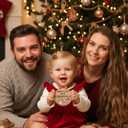 Heart's Sign Babys First Christmas Ornament 2025 Girl | Baby Girl 1st Christmas 2025 | Our First Xmas as Family of Three Ornament