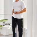 GINGTTO Men's Sweatpants Open Bottom with Pockets Stacked Flared Track Pants (Medium)