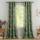 Green Pattern Curtains 95 Inch Length 2 Panels Vintage Boho Botanical Leaf Floral Curtains for Living Room, Grommet Semi-Sheer Privacy Linen Drapes French Country Cottagecore Curtain, 50 x 95 Inch (50"W x 95"L (Pack of 2))