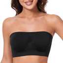 HACI Women's Non Padded Strapless Bra Underwire Bandeau Seamless Multiway Supportive Tube Top (Small, Black)