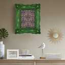 SIMON'S SHOP Vintage 6x8 Picture Frame for Wall and Tabletop Display, Rustic Photo Frame in Distressed Moss Green, Shabby Chic Home Decor