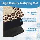 Leopard Print Mahjong Mat for Table 31.5 X 31.5 in, Gifts for Mahjong Players, Trendy Brown and Beige Animal Print Anti-Slip Table Cover Tablecloth for Poker Board Card Tile Game Dominoes, 31.5 x 31.5 x 0.1 inches