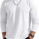 MAGCOMSEN Mens Long Sleeve Tee Shirts Lightweight Moisture Wicking Casual Comfort Crewneck Plain Long Sleeve Shirts (White, XXL)