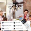 Updated Ceiling Fan Remote Control Kit, AC Motor 3-Speed Becomes 6-Speed, Dimmer, Light On/Off, Display Remote,Timer, Universal Ceiling Fan with Lights Control for 110V AC Fan, Not for Hugger/DC F an