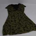 SHENHE Women's Y2k Floral Print Deep V Neck Short Sleeve Fit and Flare Vintage Mini Dress (Large, Green)