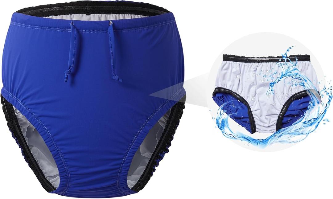3T to Youth Reusable Swim Diaper Washable Incontinence Underwear for Special Needs Kids Waterproof CoversBlue, 6-8
