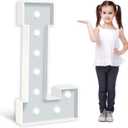 3FT Marquee Light Up Letters - Large Love, Marry Me, Baby & Name Letters for Anniversary Wedding Party Decoration - Pre-cut Foam Board Mosaic Balloon Kits