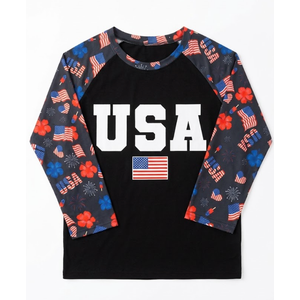 American Flag Shirts for Women Patriotic Tshirts 4th of July Shirt Girls USA Outfits Stars Stripes Tee Tops, L