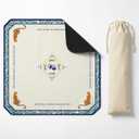 Mahjong Mat - 31”x31” Portable Mahjong Table Mat with Carrying Bag, Non-Slip and Noise Reduction Mahjong Mat for Table, Durable Washable Game Mat for Mahjong, Poker, and Board Games (Blue)
