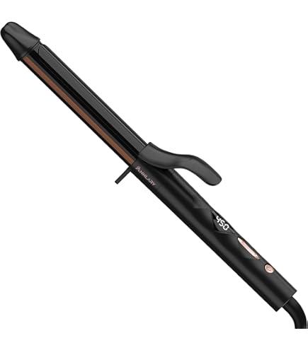 ANNLARY 1.25 Inch Curling Iron, 1 1/4 Titanium Ceramic Hair Curler, Fast Heating Curling Wand with 8 Heat Settings with LED Display for All Hair Types Dual Voltage 110240V for Travel