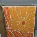 Framed Boho Abstract Floral Wall Art for Living Room, Square Orange Flower Canvas Artwork for Walls, Mid Century Modern Bohemian Pictures Wall Decor for Bedroom Dining Room Hallway Office, 24x24 Inch