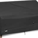 JinHrtoyi 2-Seater Patio Loveseat Cover, 60Wx38Dx35H inches Outdoor Furniture Covers Waterproof, 100% Waterproof Heavy Duty Patio Furniture Covers, Black Minimalism Style Outdoor Sofa Cover