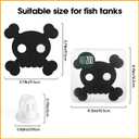 2 x Abizoo Halloween Aquarium Floating Plant Barrier, Fish Tank Feeding Ring Black Skull Shape Betta Fish Feeding Ring for Aquarium Decoration Keeps Tank Clean
