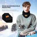 Winter Neck Warmer,Fleece Lined Infinity Scarf Thicken Windproof and Dust Skiing Circle for mens women Double-Layer Knit Chiristmas Gift for Women Men Girl Boy Stocking Stuffer Filler (Black)