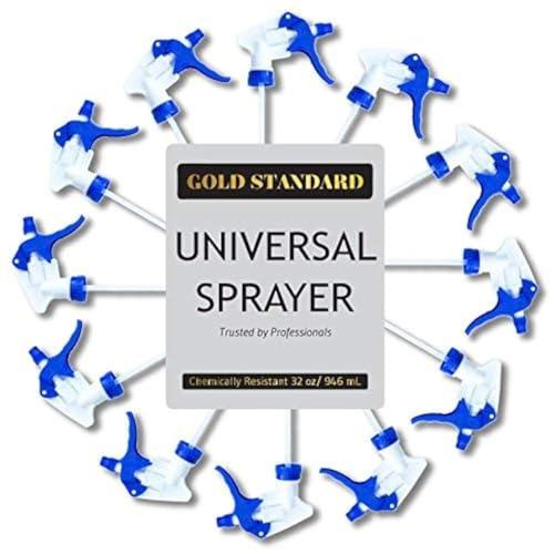 Gold Standard - Universal Trigger Sprayer, Spray Bottle Nozzle Replacement, Ergonomic Spray Nozzle for Bottles, Fits 32oz Plastic Spray Bottles for Cleaning Solutions, 8-Pack Spray Trigger Handle