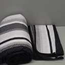 WONGS BEDDING Queen Quilt Bedding Set, 3 Pieces Black Striped Bedspread Coverlet Set, Lightweight Summer Quilts Queen Size for Bed 96"x90"