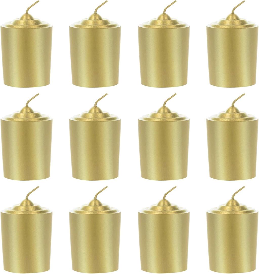 SRG Gold Unscented 15 Hours Votive Candles Pack of 12
