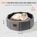 PJYuCien Premium Orthopedic Memory Foam Round Pet Bed for Large Cats, Small Dogs & Puppies - 20" Indoor Donut Cuddler with Non-Slip Bottom, Machine Washable, Supports Pets Up to 18 lbs, Gray