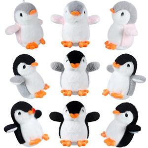 9 Pcs Mini Penguin Stuffed Plush Toys 4.3 Inch Cute Soft Small Penguin Ornament Bulk Hanging Animal Stuffed Toys Gift for Keychain Bag Pendant Christmas Decors Birthday Party Favor(Cute Style)