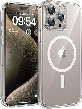 TOCOL Magnetic for iPhone 15 Pro Max Case Clear, Upgraded Full Camera Protection, Compatible with MagSafe, Non Yellowing, Phone Bumper 6.7Inch (Clear)