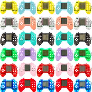 30 Pack Mini Video Game Keychain Small Game Keychains Bulk for Birthday School Party Gifts Goodie Bag Fillers
