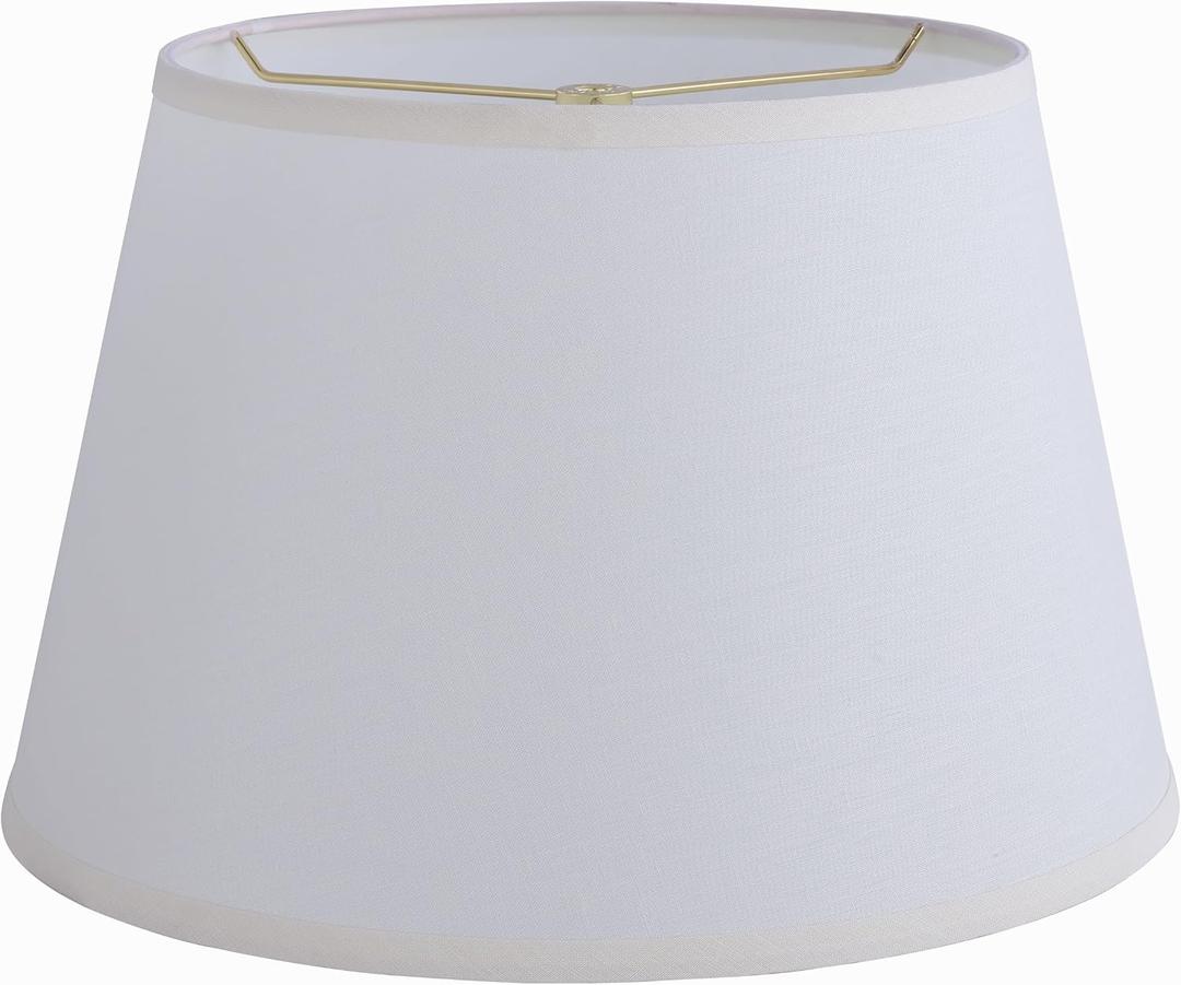 Aspen Creative 32099,Hardback Empire Transitional Spider Lamp Shade/Off-White Linen Fabric. 11"Top x 15"Bottom x 10"Slant