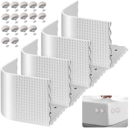 Pack of 3, VICAMB Upgraded 4 Pack Bed Sheet Holders for Corners,Anti-Slip Fitted Sheet Fasteners with Lock Clips,Bedsheets Grippers Keep Bedsheet Firm & Tight