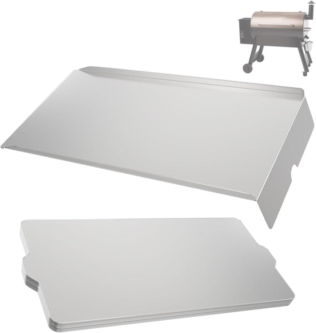 BQMAX Drip Pan Heat Baffle and Aluminium Grease Drip Tray Liners for Traeger Pro 34 Series Tex Elite Newer Tex Elite Pellet Smoker Grills, Suitable for Traeger Pro 34 Accessories BAC006 BAC410