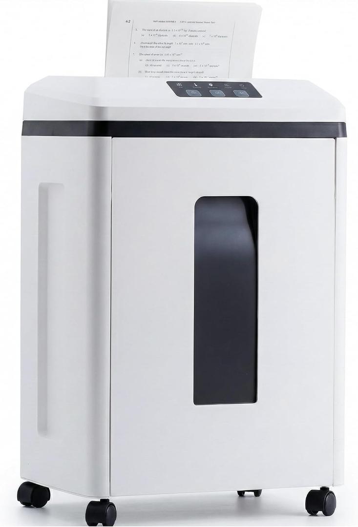 Heavy Duty Paper Shredder: 7 Sheets P-7 Ultra Micro-Cut 3/64''*5/64'' Shreds Credit Cards & CDs 30 Min Continuous Run 6-Gallon Bin High-Security Commercial for Home Office Business Bank