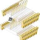 Acrylic Gold Hangers 20 Pack,Luxurious Acrylic Pants Skirt Hanger 12.6 in, Clothes Hanger with Adjustable Clips