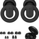 Ear Plugs for Sleeping Noise Cancelling, Reusable Earplugs for Noise Reduction, Soft Silicone Hearing Protection Ear Plugs for Sleep, Work, Noise Sensitivity, Study, Snoring, Concert 30-35dB (Black)