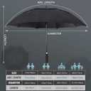 ZOMAKE Large Golf Umbrella 51 Inch - Double Canopy Vented Golf Umbrellas for Rain Windproof Automatic Open Golf Push Cart Umbrella Oversize Stick Umbrellas for Men Women(Black)