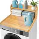 Royxen Washer Dryer Countertop with Shelf,2-Tier Laundry Countertop for Single Washer and Dryer,Soild Wood Core Washer Dryer Topper for Laundry Room Organization (Oak), 27.5 x 27.5 x 13.8 inches