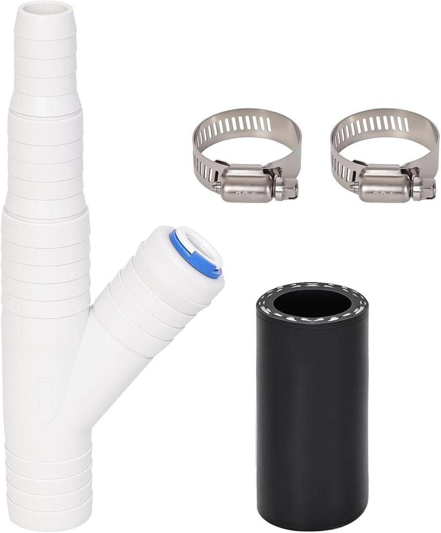 Dishwasher Drain Hose Adapter, RO Drain Line adapter Garbage Disposal Adapter with 3/8-inch Quick Connect Fitting and 7/8-inch Fitting for a DishwasherNo Drilling Required WP164020
